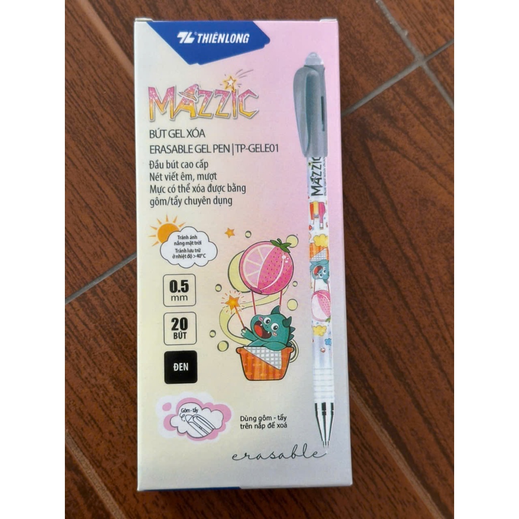 Combo 20 Cây Bút Mực Xóa Được TL Điểm 10 TP-GELE01 0.5mm - Viết Mượt, Mực Ra Đều, Có Tẩy Trên Nắp