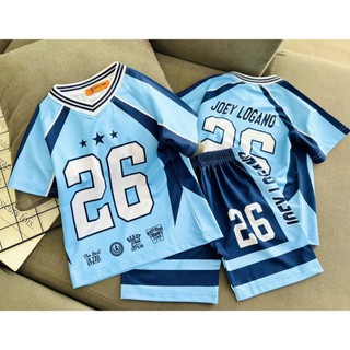 Đồ bộ mặc nhà cho bé trai cổ tim Ann's Kids thun lạnh in 3D in họa tiết thời trang thể thao đẹp