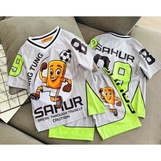Đồ bộ mặc nhà cho bé trai cổ tim Ann's Kids thun lạnh in 3D in họa tiết thời trang thể thao đẹp