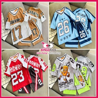 Đồ bộ mặc nhà cho bé trai cổ tim Ann's Kids thun lạnh in 3D in họa tiết thời trang thể thao đẹp