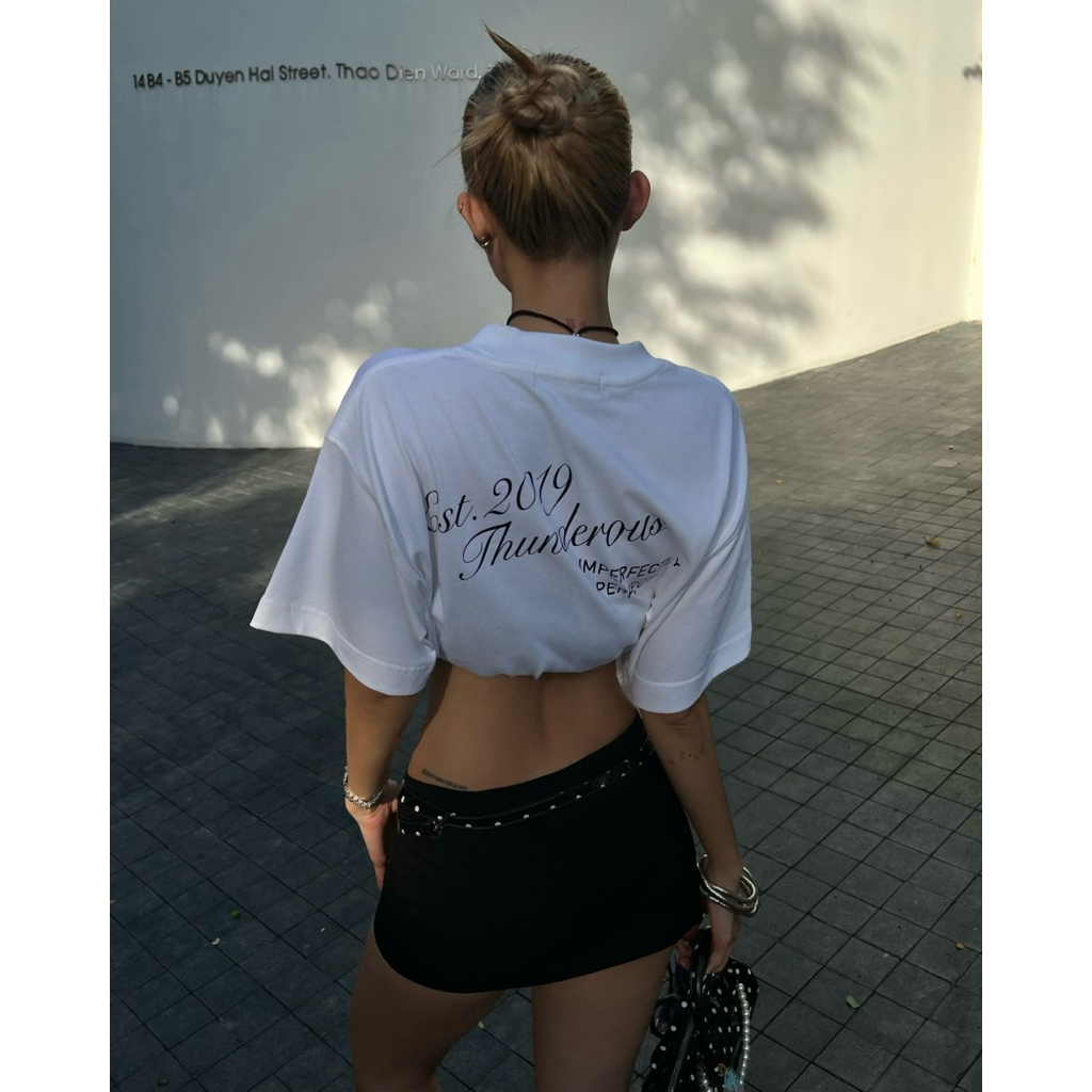Áo Thun Unisex Trắng In Chữ - THUNDEROUS GRAPHIC T-SHIRT / WHITE