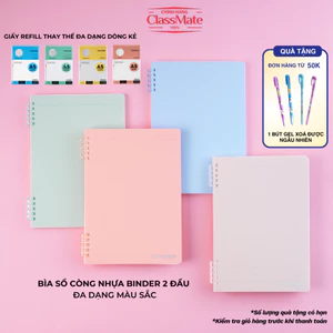 Sổ Còng Nhựa Binder 2 Đầu A5 B5 Bìa Nhựa PP Binder 10 Còng Nhựa Thay Giấy Refill Dễ Dàng LA5/B5-16-009
