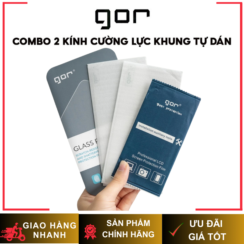 [2 Kính/ Hộp] Cường Lực GOR Không Viền Đen 2.5D Trong Suốt Chính Hãng Cho iP17/16/15 Series