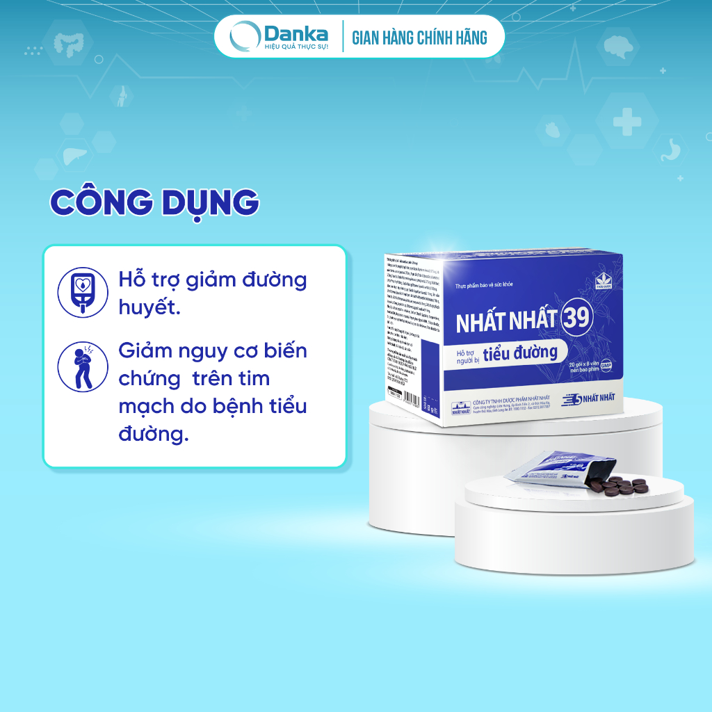 Thực phẩm bảo vệ sức khoẻ Nhất Nhất 39 Tiểu đường - Hỗ trợ giảm đường huyết, giảm nguy cơ biến chứng tim mạch
