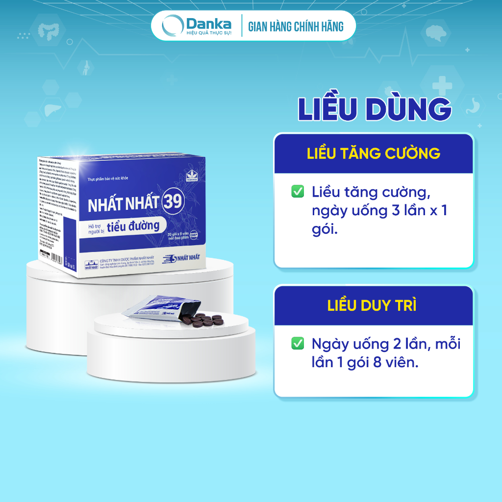 Thực phẩm bảo vệ sức khoẻ Nhất Nhất 39 Tiểu đường - Hỗ trợ giảm đường huyết, giảm nguy cơ biến chứng tim mạch