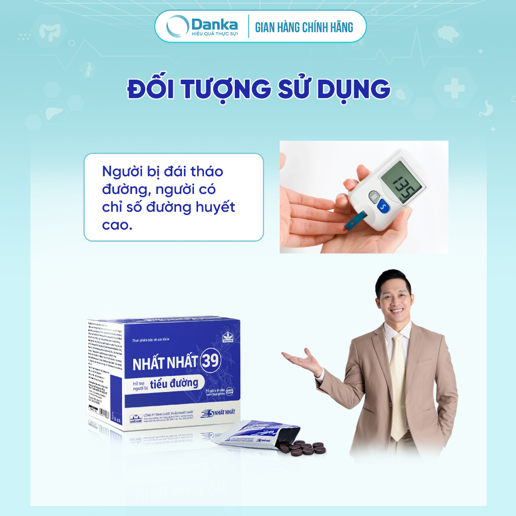 Thực phẩm bảo vệ sức khoẻ Nhất Nhất 39 Tiểu đường - Hỗ trợ giảm đường huyết, giảm nguy cơ biến chứng tim mạch