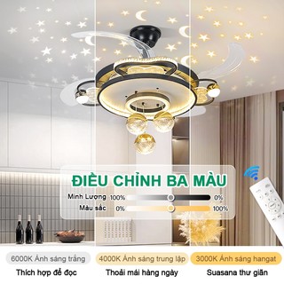 Quạt trần đèn trang trí cao cấp 2025 – quạt đèn kích thước lớn, điều khiển từ xa