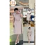 LUMI - Đầm nữ công sở cổ tròn sát nách chun eo, dáng xòe nhẹ, chất vải tơ nến mềm không nhăn