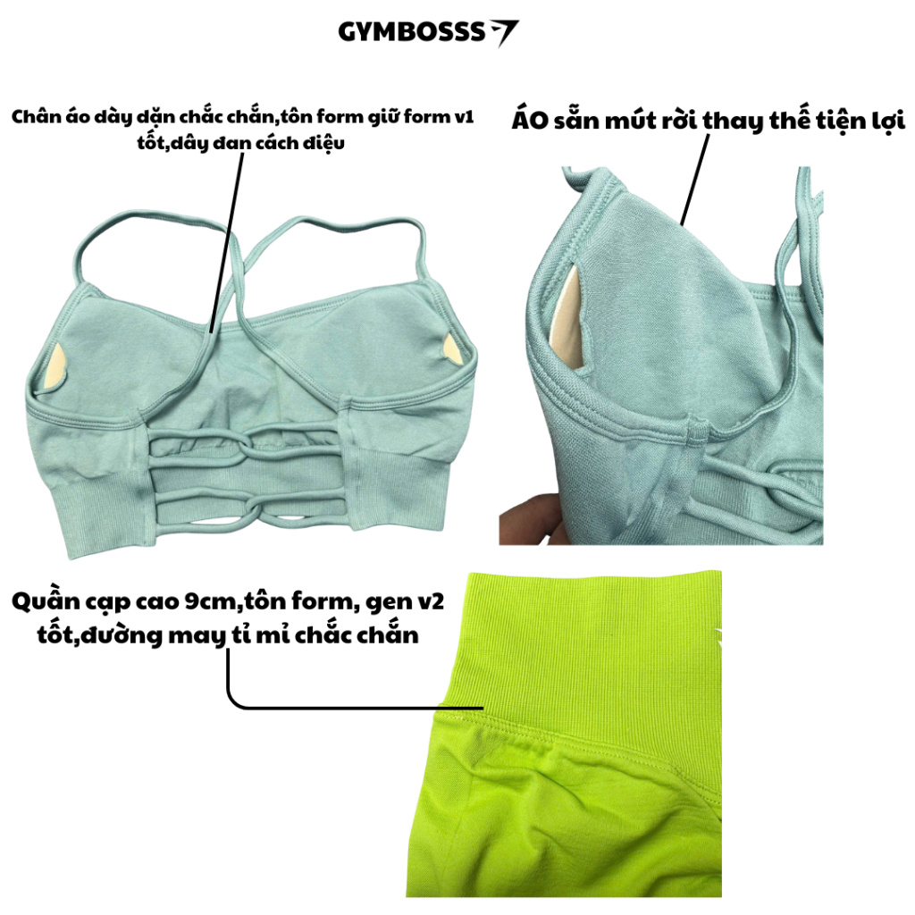 Bộ quần áo tập gym,yoga quần short + áo bra chất dệt kim GB311