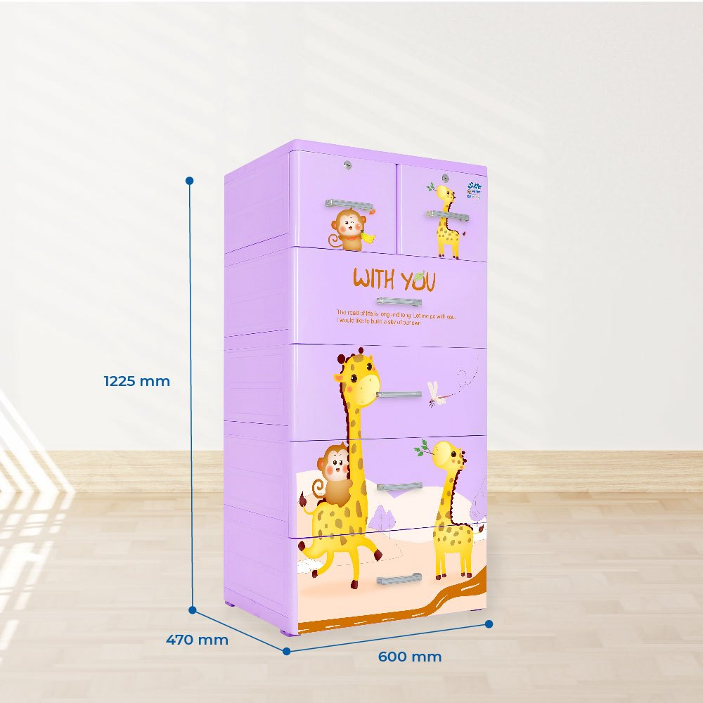 Tủ nhựa Bite 5 tầng QUI PHÚC, tủ đựng quần áo tiện lợi, an toàn, kích thước lớn