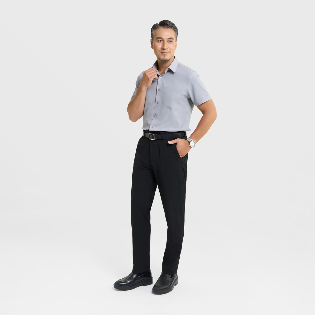 Áo sơ mi nano nam dáng ôm slimfit làm từ sợi nano cao cấp, thấm hút tốt 8TH25S015