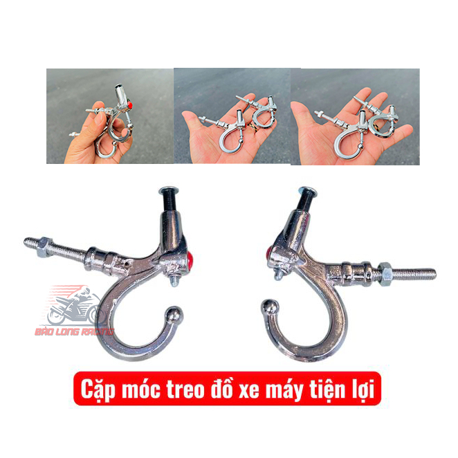 Móc Bấm Treo Đồ Xe Máy Nhôm Mạ Crom hàng chất lượng