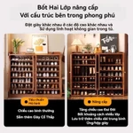 Tủ giày gia đình bằng tre Kệ để giày dép lối vào Tủ giày gia đình tiết kiệm không gian và chống bụi — ảnh 3