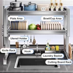 Lifinity Kệ Đựng Chén Bát Đa Năng Inox - Giá Để Bát Đĩa Thông Minh Trên Bồn Rửa, Tiết Kiệm Không Gian Bếp Cài dao thớt — ảnh 5
