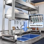 Lifinity Kệ Đựng Chén Bát Đa Năng Inox - Giá Để Bát Đĩa Thông Minh Trên Bồn Rửa, Tiết Kiệm Không Gian Bếp Cài dao thớt — ảnh 4