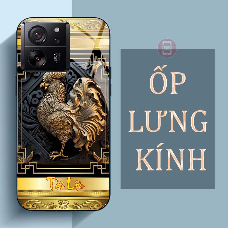 Ốp Lưng XIAOMI XIAOMI 13T, 13T PRO Mặt Lưng Kính Cường Lực In Hình 12 con giáp Tài Lộc