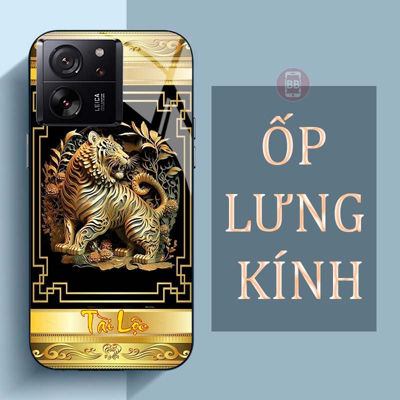 Ốp Lưng XIAOMI XIAOMI 13T, 13T PRO Mặt Lưng Kính Cường Lực In Hình 12 con giáp Tài Lộc