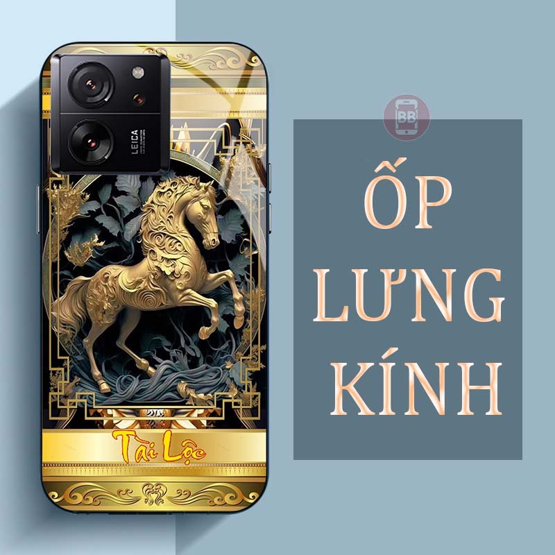 Ốp Lưng XIAOMI XIAOMI 13T, 13T PRO Mặt Lưng Kính Cường Lực In Hình 12 con giáp Tài Lộc