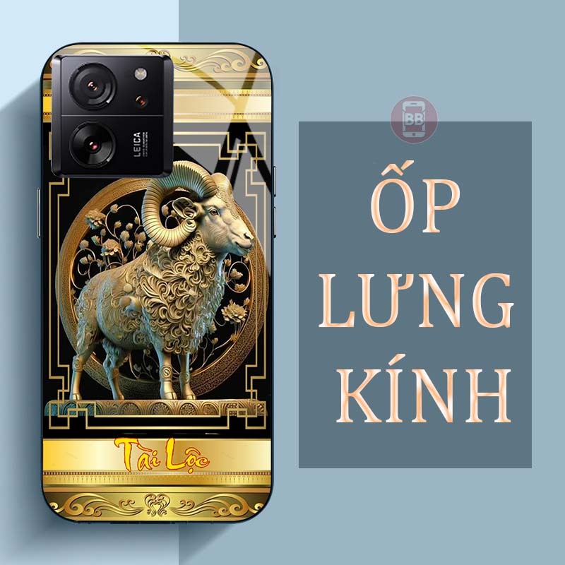 Ốp Lưng XIAOMI XIAOMI 13T, 13T PRO Mặt Lưng Kính Cường Lực In Hình 12 con giáp Tài Lộc