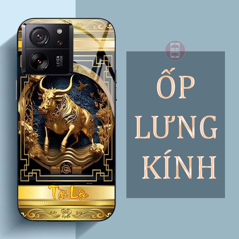 Ốp Lưng XIAOMI XIAOMI 13T, 13T PRO Mặt Lưng Kính Cường Lực In Hình 12 con giáp Tài Lộc