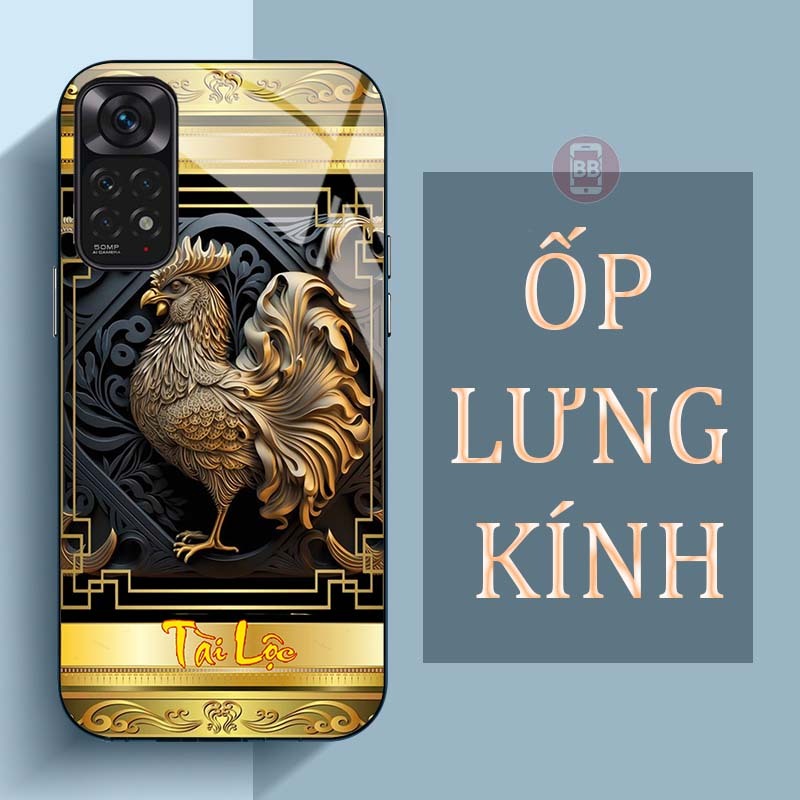 Ốp Lưng XIAOMI REDMI NOTE 11 4G, NOTE 11S, NOTE 115G, NOTE 11 PRO 5G Mặt Lưng Kính Cường Lực In Hình 12 con giáp Tài Lộc