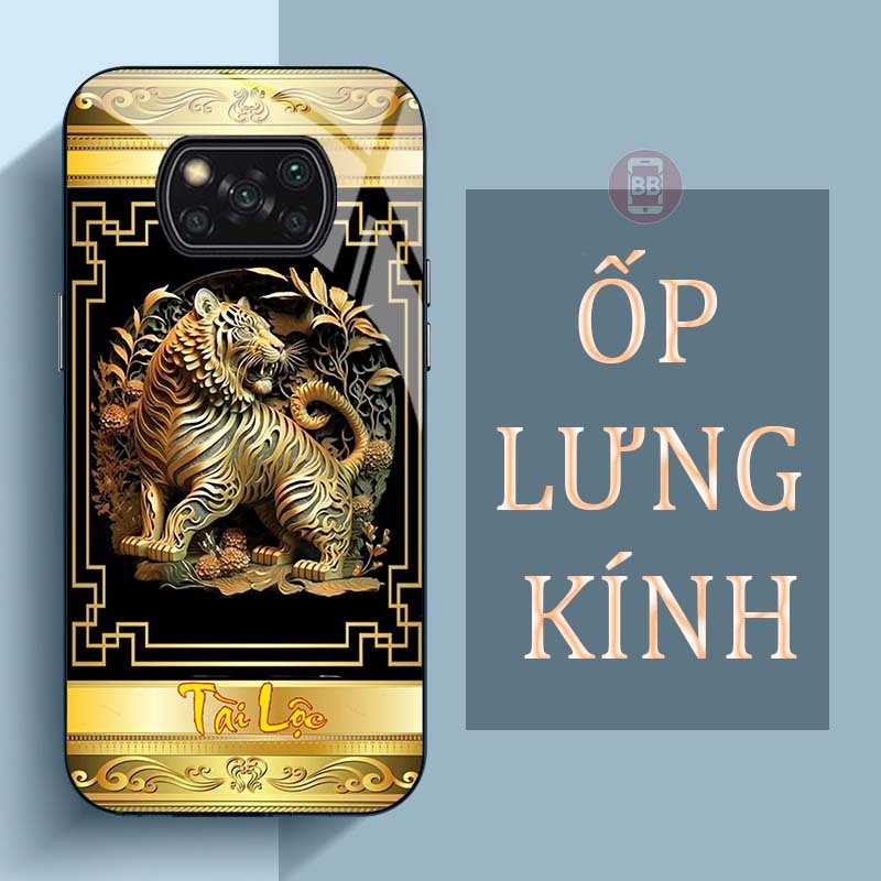 Ốp Lưng XIAOMI POCO X3 PRO, X3 NFC Mặt Lưng Kính Cường Lực In Hình 12 con giáp Tài Lộc