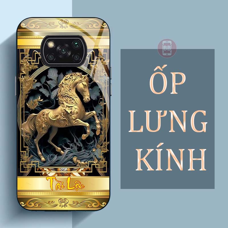 Ốp Lưng XIAOMI POCO X3 PRO, X3 NFC Mặt Lưng Kính Cường Lực In Hình 12 con giáp Tài Lộc
