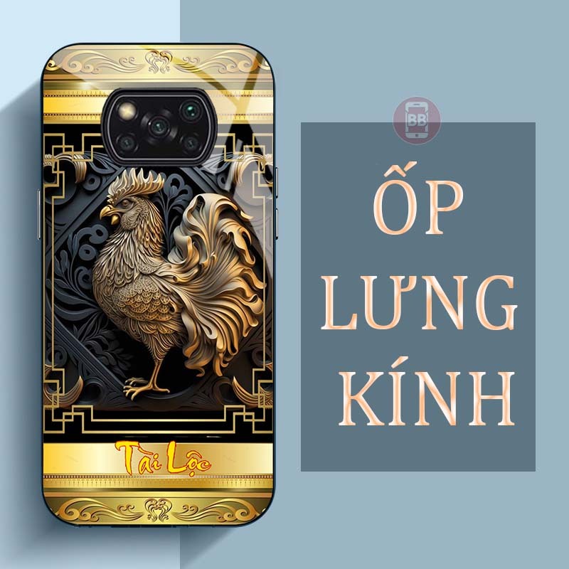 Ốp Lưng XIAOMI POCO X3 PRO, X3 NFC Mặt Lưng Kính Cường Lực In Hình 12 con giáp Tài Lộc