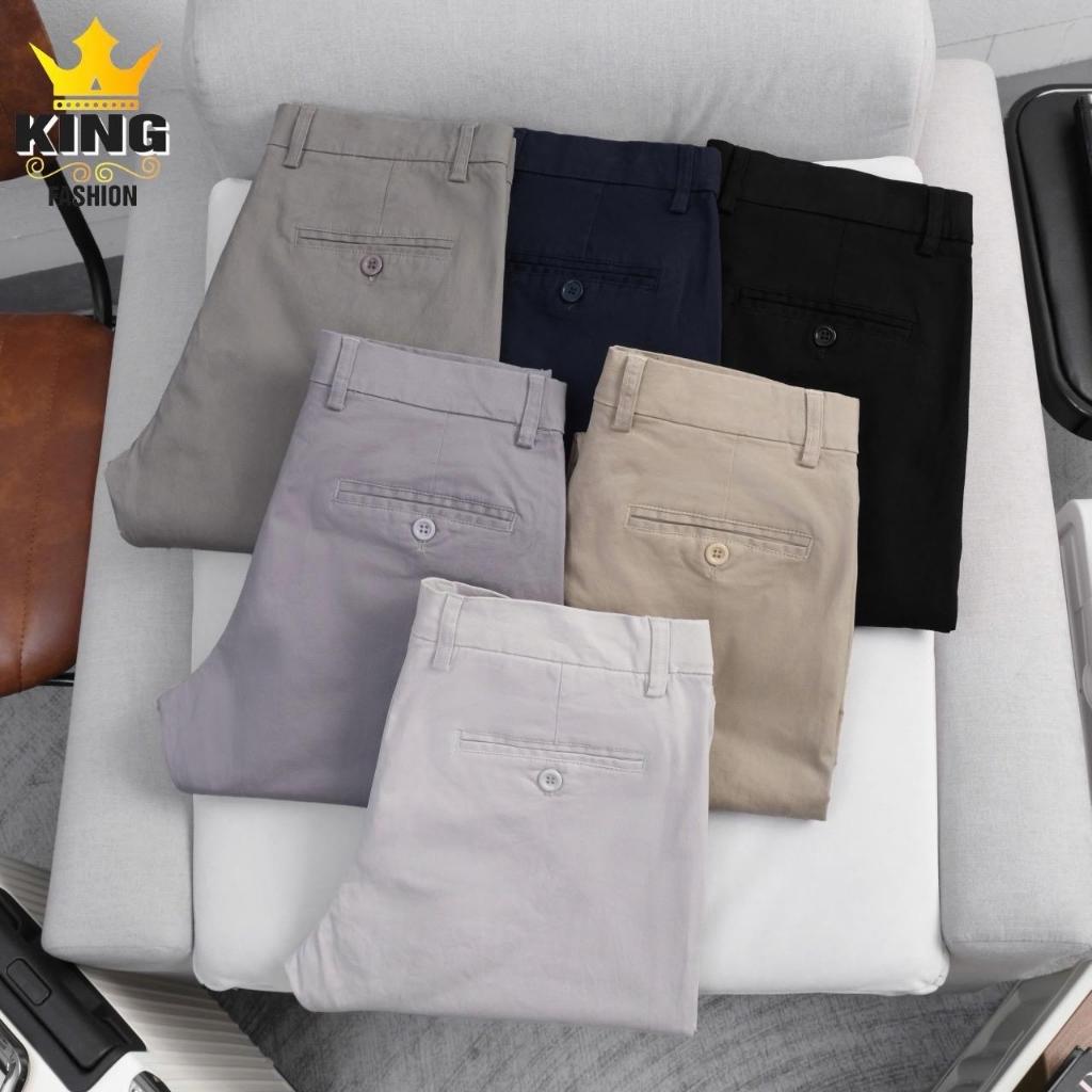 Quần Dài Kaki side tab Nam Cao Cấp KINGFASHION Bản Lưng Thun Điều Chỉnh Độ Rộng, Form Slim Basic