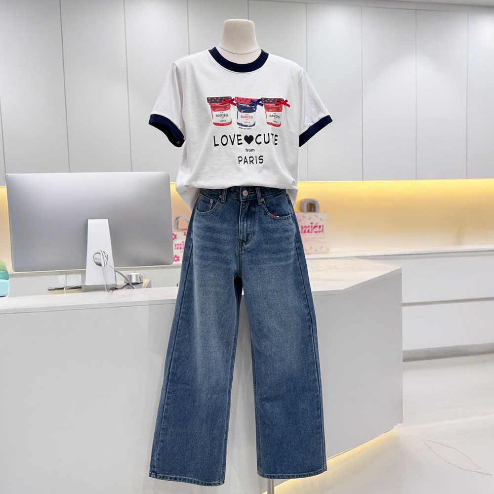 Quần jeans nữ ống rộng Onpi Miều Est.2013 cạp cao basic dễ phối đồ