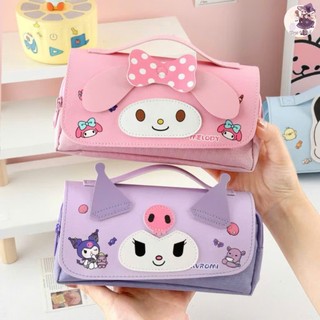 Hộp Đựng Bút Nhiều Ngăn Hình Kuromi, Melody, Cinnamonroll Có Quai Xách Da Mềm, Chứa Được Nhiều Bút Cho Các Bé - BCTG8386