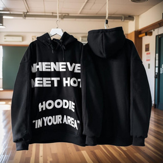 Áo hoodie nam nữ fom rộng in chữ nổi whenever mặc nhóm cặp đôi trẻ trung 3 màu đen, đỏ, xanh SSL