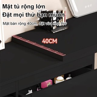 Bàn trang điểm bàn phần Xoay 180° 6 ngăn kéo chống trầy xước và chống mài mòn Dung tích lưu trữ lớn