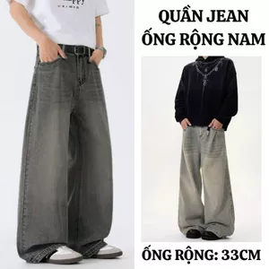 Quần Jean Nam FABUMAN ỐNG RỘNG 33CM màu trầm wash retro chất jean cao cấp đầy đủ size S-2XL BIGSIZE