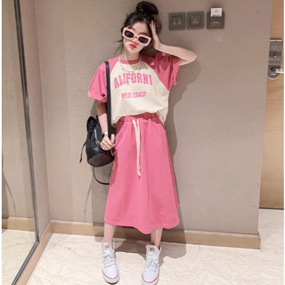 [B&G] Sét váy dài chữ phối màu dễ thương, phong cách Hàn Quốc cho bé gái từ 10-45kg(2-12 tuổi)
