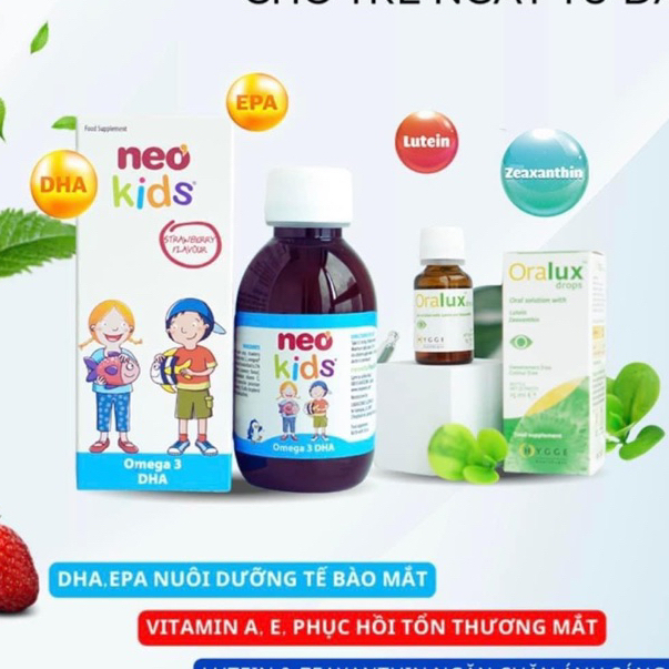 Combo 3 chai siro Neo Kids Growth - Neo Kids Omega 3 DHA - Reishi kids Protect chai 150ml