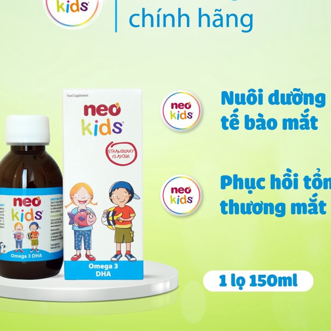 Combo 3 chai siro Neo Kids Growth - Neo Kids Omega 3 DHA - Reishi kids Protect chai 150ml