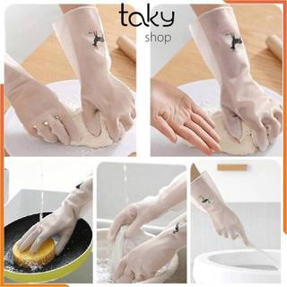 Găng Tay Cao Su Dài Siêu Dai , Găng tay Giặt Quần Áo Vệ Sinh Nhà Bếp Siêu Bền
