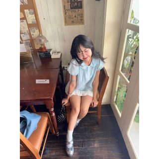 𝐌𝐢𝐝𝐨𝐫𝐢 𝐁𝐚𝐛𝐲𝐝𝐨𝐥𝐥 - Áo sơ mi nữ babydoll cổ sen tay phồng phối nút hoa nhien.official NAS00005