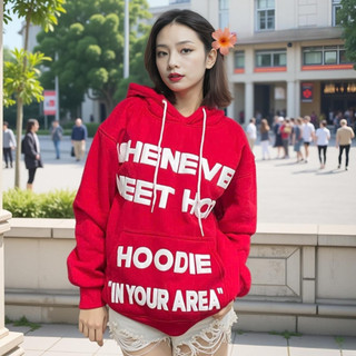 Áo hoodie nam nữ fom rộng in chữ nổi whenever mặc nhóm cặp đôi trẻ trung 3 màu đen, đỏ, xanh SSL