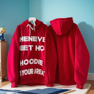 Áo hoodie nam nữ fom rộng in chữ nổi whenever mặc nhóm cặp đôi trẻ trung 3 màu đen, đỏ, xanh SSL