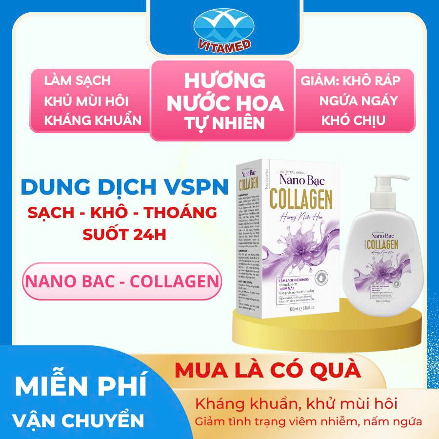 Chai Dung Dịch Vệ Sinh Hương Nước Hoa Chiết Xuất Tía Tô, Nano Bạc, Collagen Chai 180ML - Giúp Ngăn Mùi, Cân Bằng Độ PH