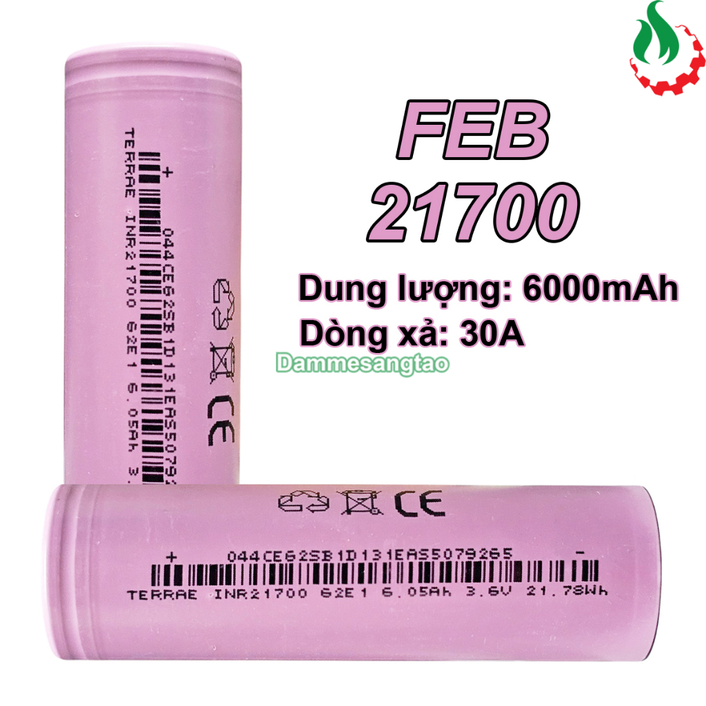 Cell pin 21700 FEB Li-ion 3.7V 6000mah 5C - Xả 30A | Shopee Việt Nam