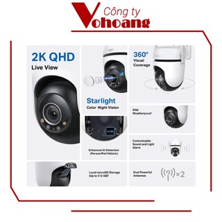 Camera TP-Link Tapo C520WS 2K QHD 360 Ngoài Trời - AI Thông Minh Phát Hiện Chuyển Động, Hỗ Trợ Smart Home