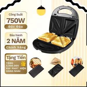 Máy kẹp bánh mì LOẠI 3 KHAY chống dính, dễ dàng sử dụng làm nhiều loại bánh - SK302 & SK08078