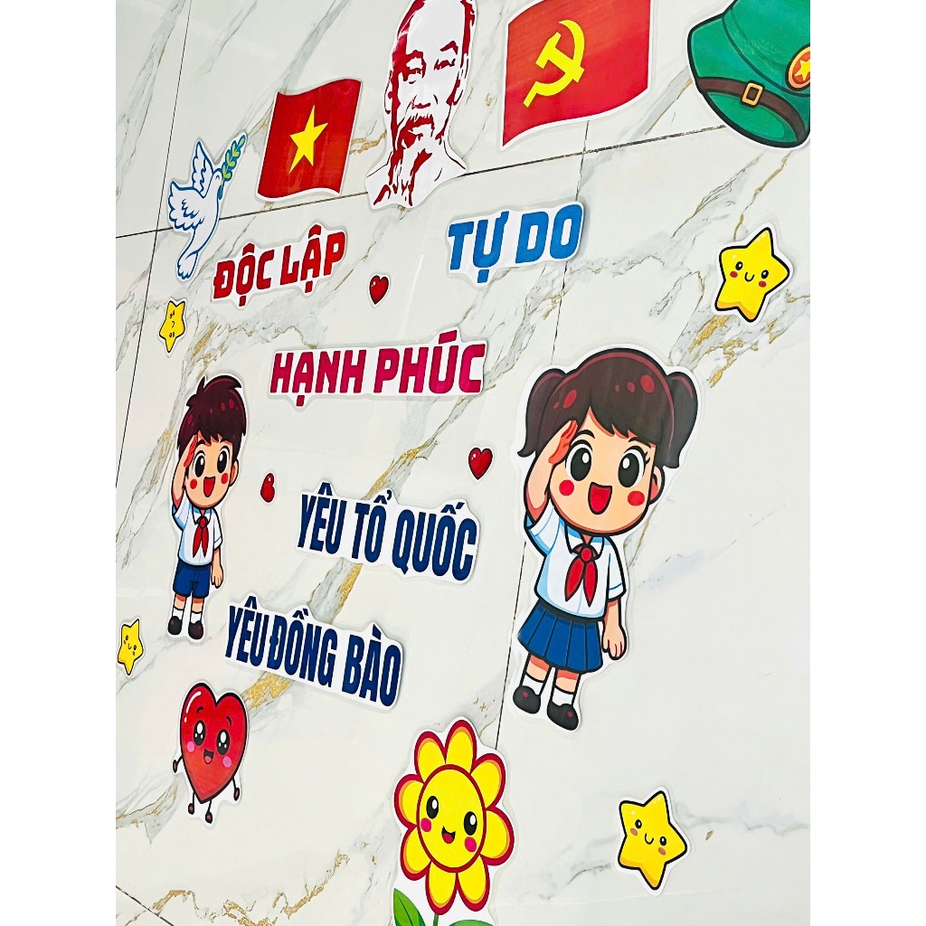 Bộ Độc lập Tự do Hạnh phúc rời ép plastic trang trí lớp học