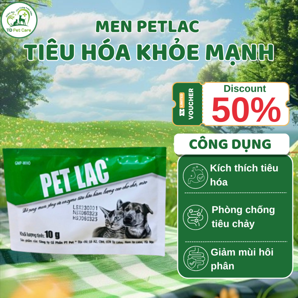 Men Tiêu Hóa Cho Chó Mèo Hấp Thụ Thức Ăn Tốt Hơn Pet Lac - Vitamin Tổng Hợp TD Pet Care