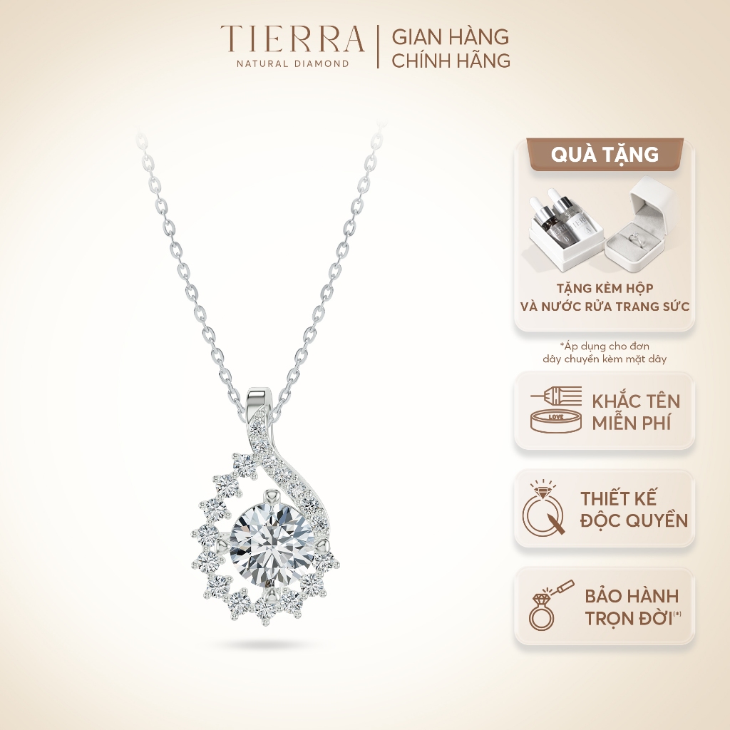 [CHAT TRƯỚC KHI ĐẶT] Mặt Dây Tierra MDA8129 Vàng 14K/ 18K, Thiết Kế Hình Giọt Nước