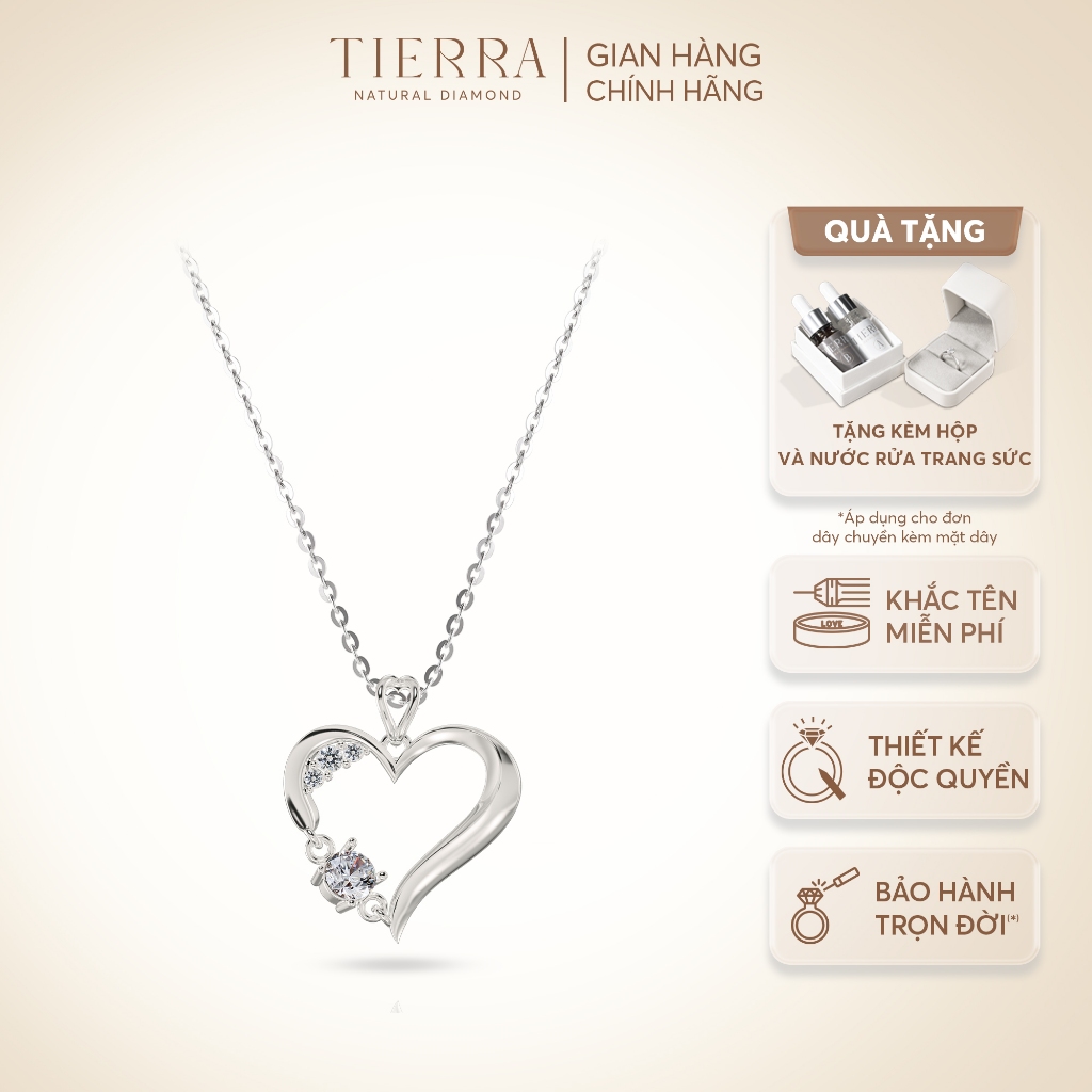 [CHAT TRƯỚC KHI ĐẶT] Mặt Dây Chuyền Tierra BMD8149 Vàng 14K, Tấm CZ, Thiết Kế Hình Trái Tim Xinh Xắn