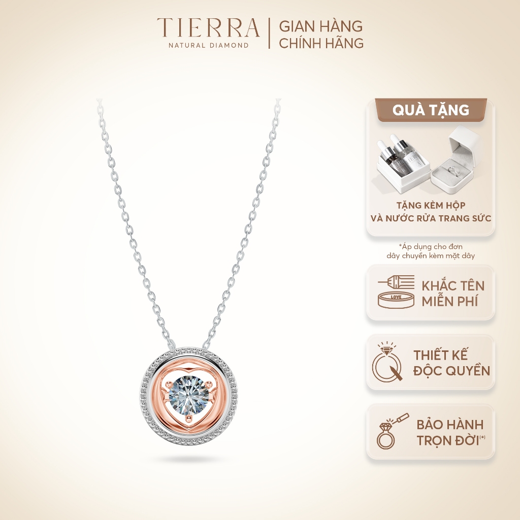 [CHAT TRƯỚC KHI ĐẶT] Mặt Dây Chuyền Tierra Rosie Heart BMD8147 Vàng 14K, Đính Đá CZ